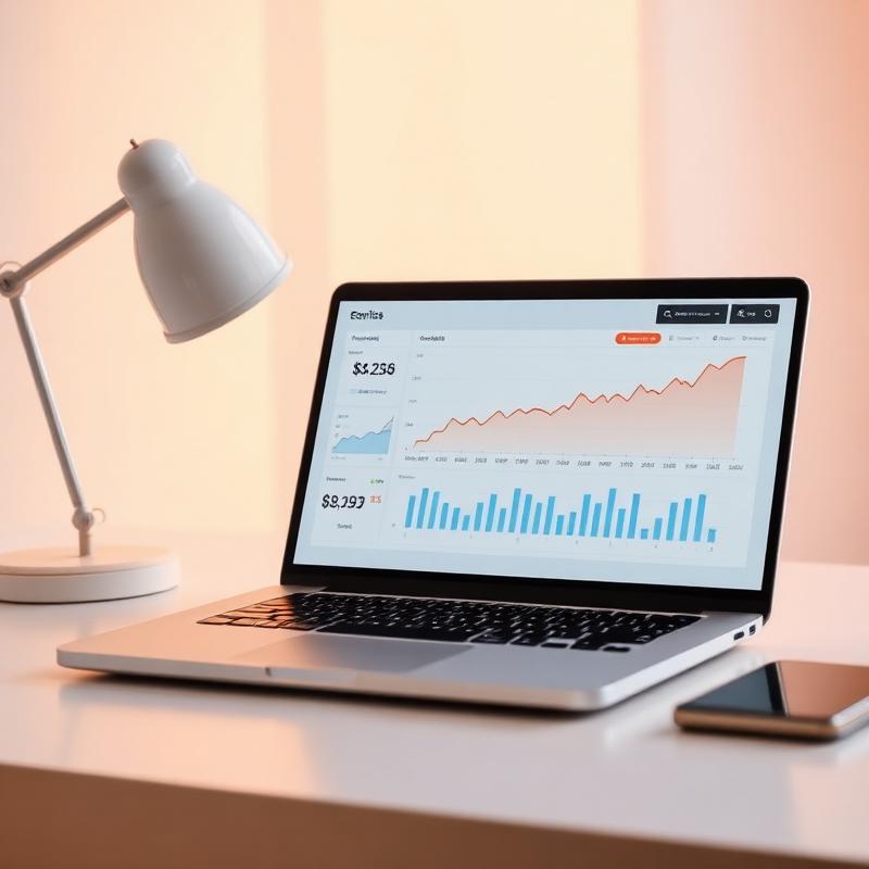 Laptop showing a digital product revenue dashboard